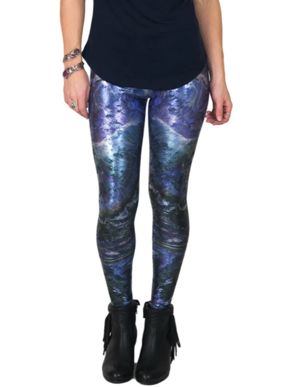Women’s InVision Metallic ,Marbleized, Iridescent Print Leggings